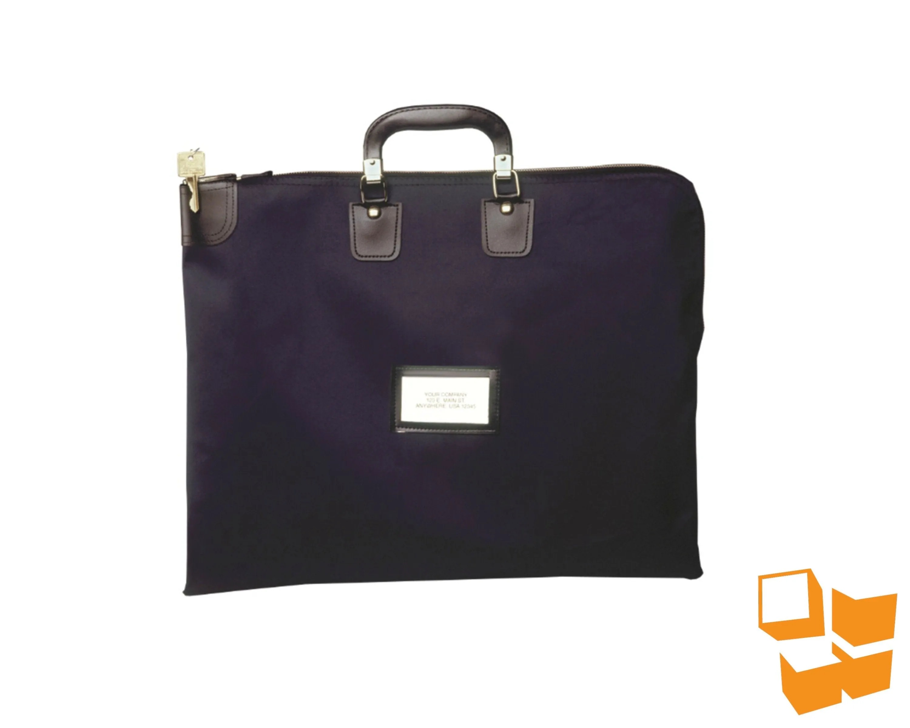 14x18 Briefcase Style Locking Courier Bag - Navy