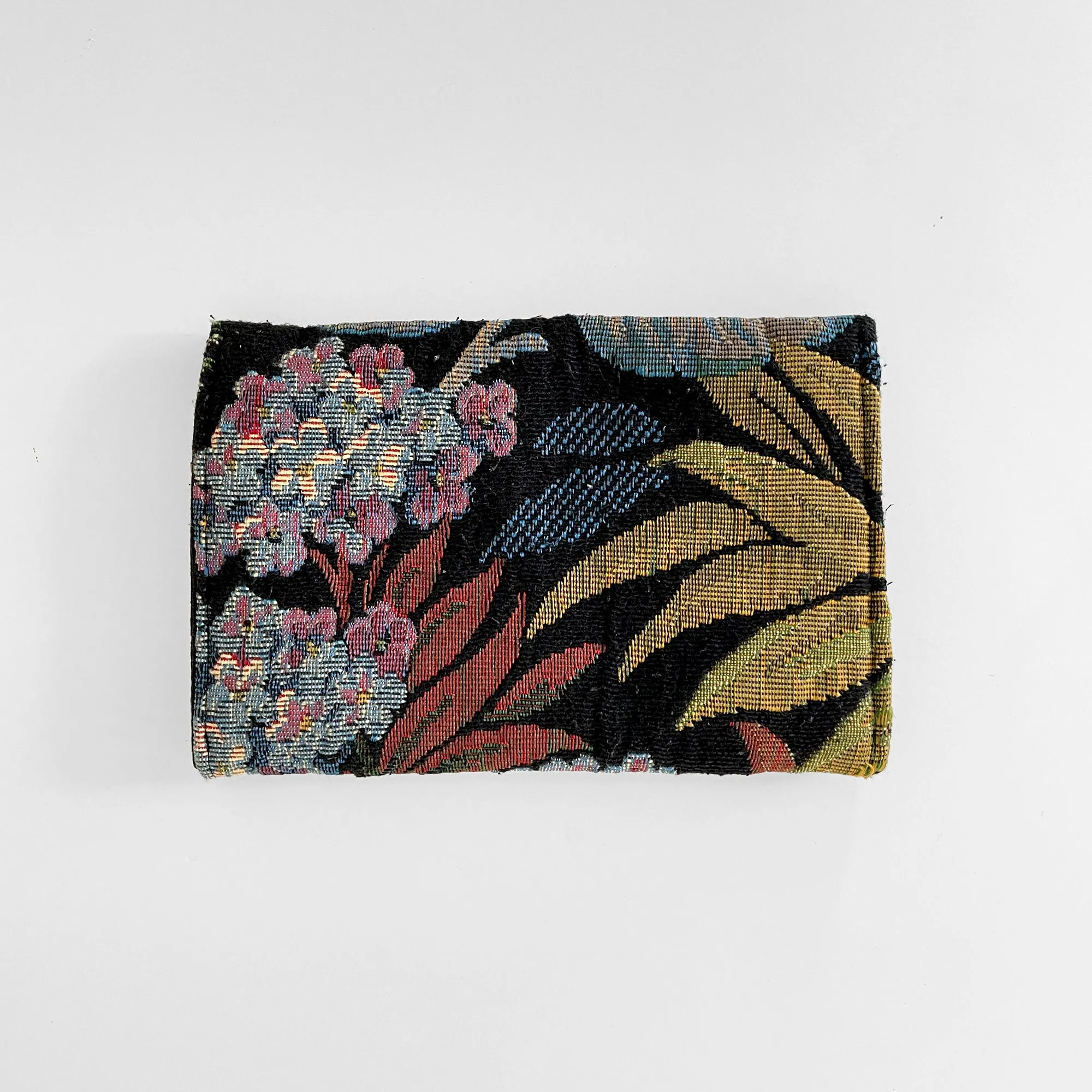 1980s Suttles and Seawind Large Padded Envelope-Style Floral Tapestry Organizer Folio