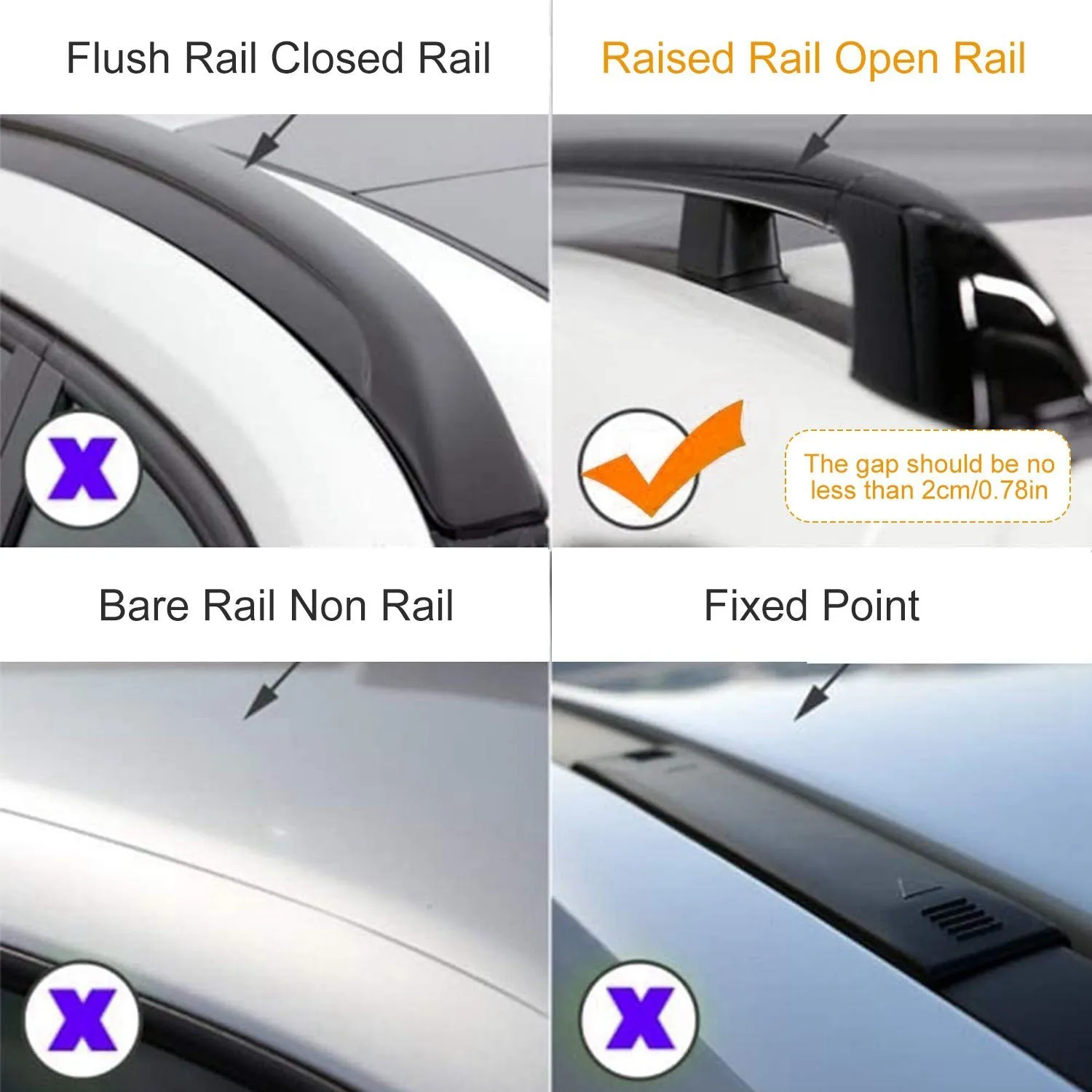 2-Pieces: Car Roof Top Crossbar Rack