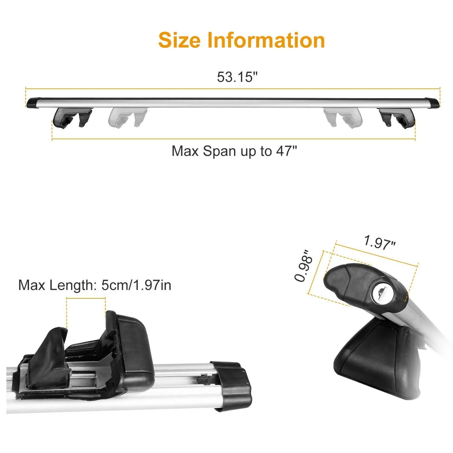 2-Pieces: Car Roof Top Crossbar Rack