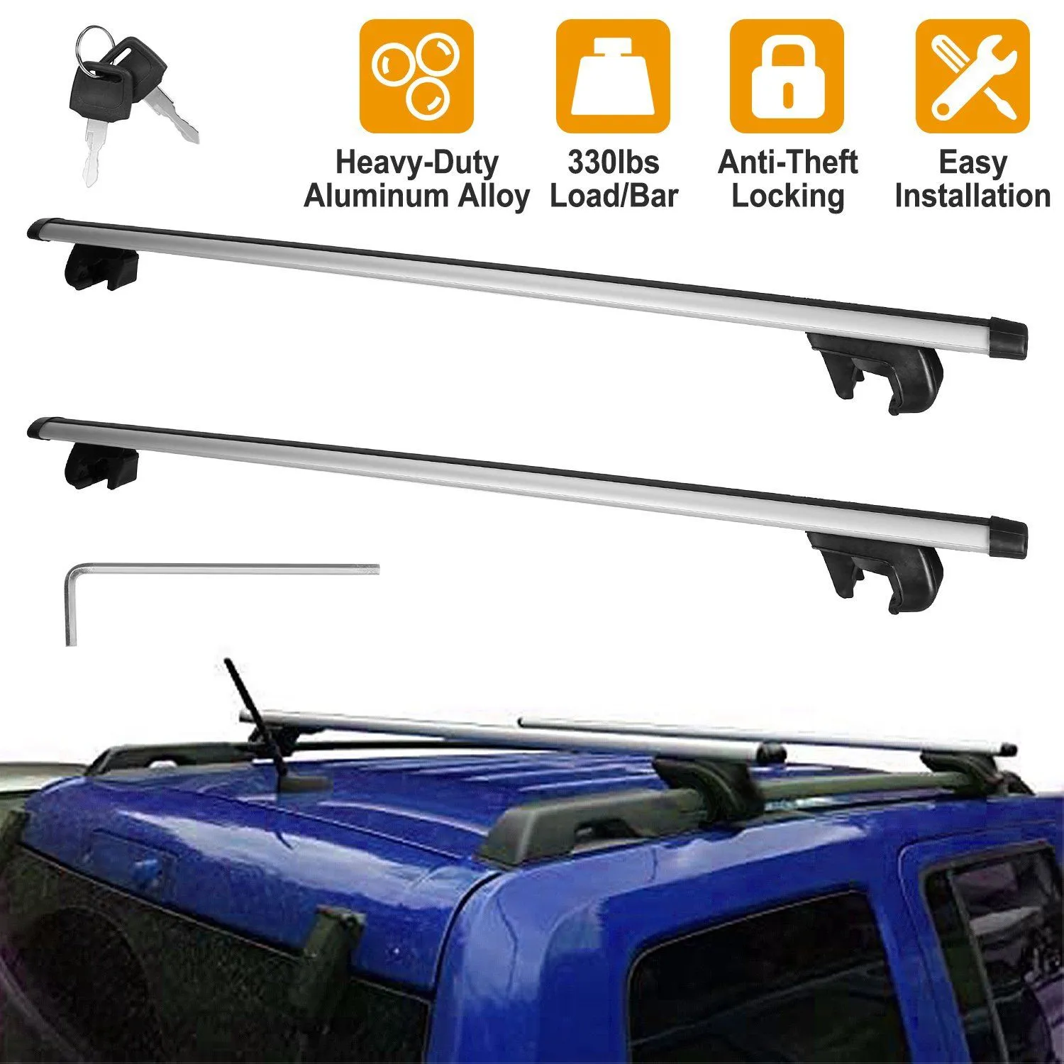 2-Pieces: Car Roof Top Crossbar Rack