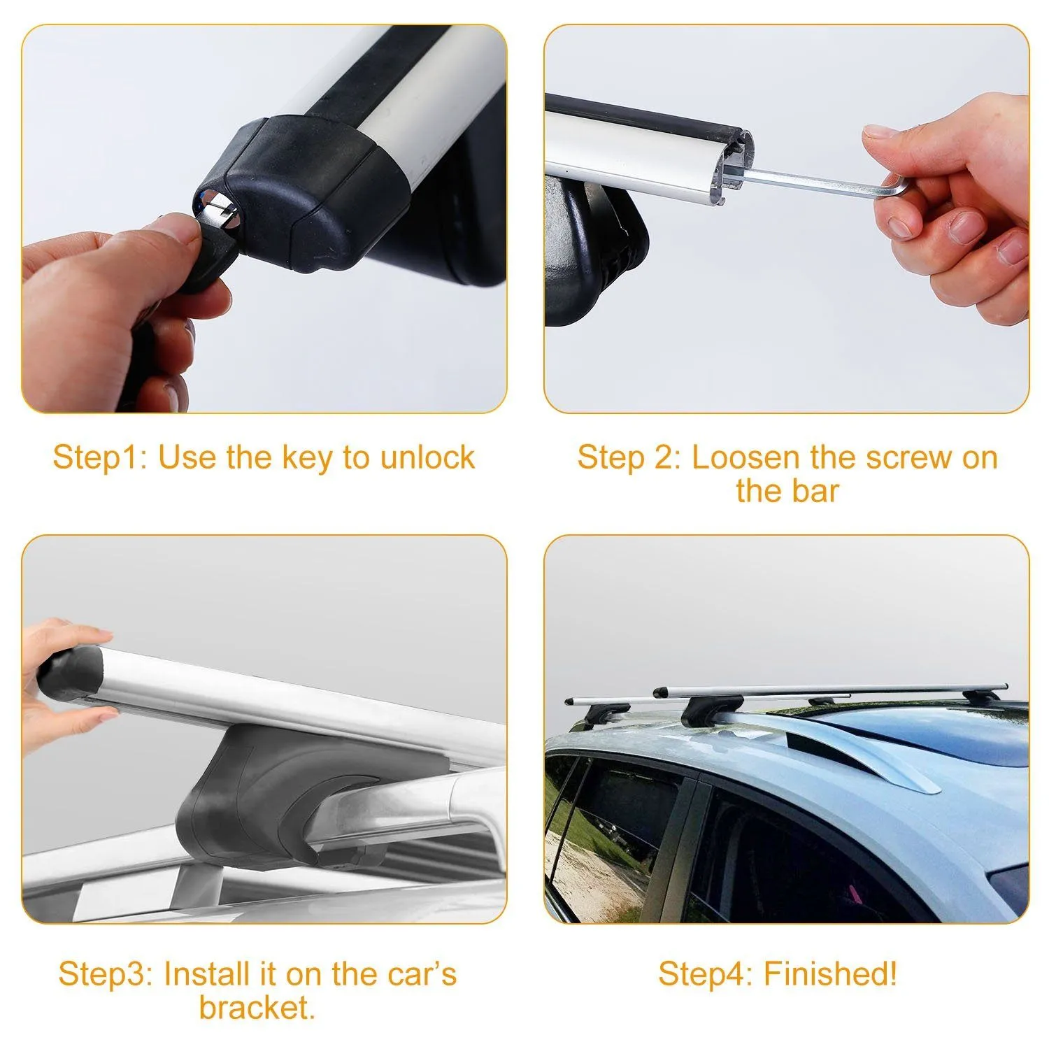 2-Pieces: Car Roof Top Crossbar Rack