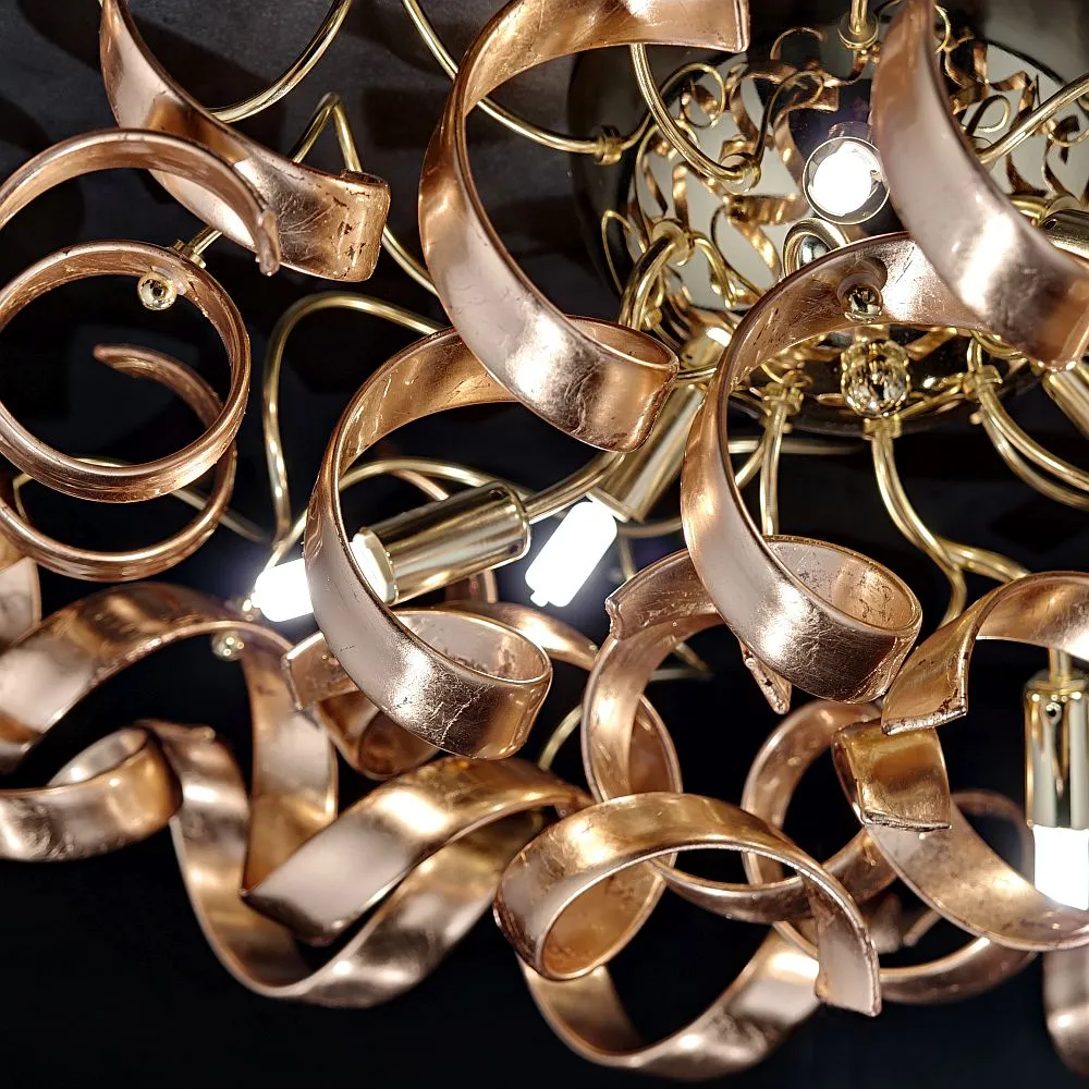 200Cm Amber Ribbon Chandelier