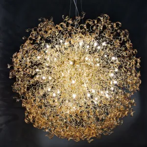 200Cm Amber Ribbon Chandelier