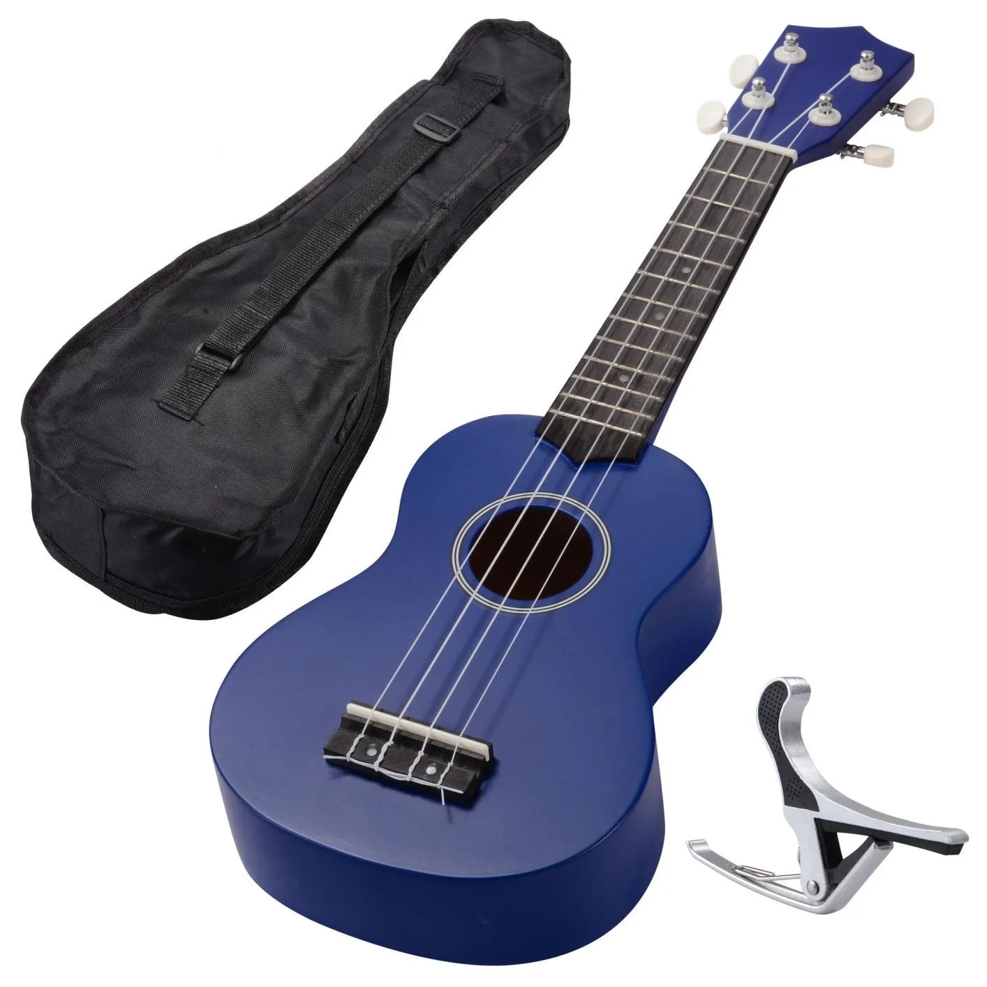 21" 4 String Ukulele Hawaiian Guitar Concert Music Show Talent Gift w/ Bag Tuner Dark Blue