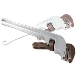 24" Aluminum Offset Head Handle Pipe Wrench 90 Degree Off-Set Plumbing Tool