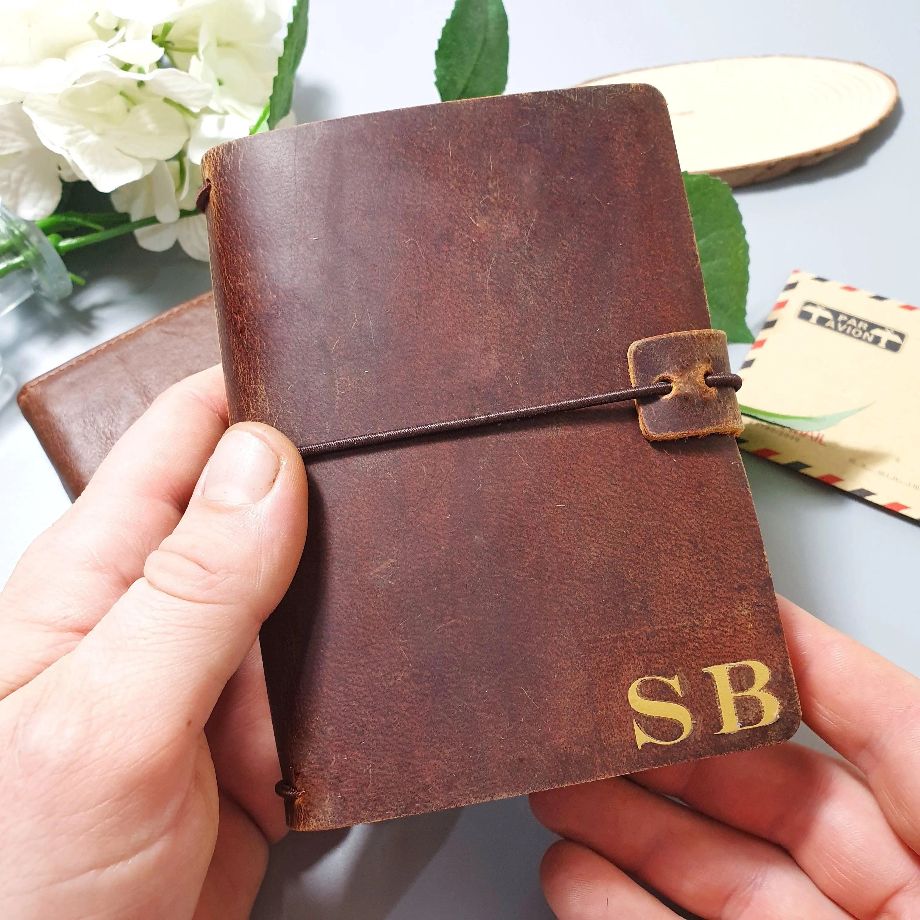 3rd Anniversary Leather Journal I Personalised Monogram Gift Idea