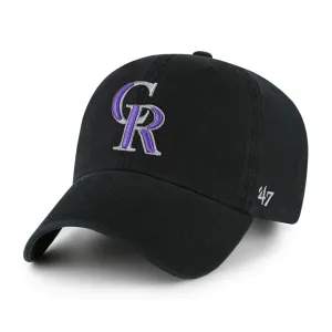 47 Brand Colorado Rockies Cleanup Adjustable Strapback Hat - Black