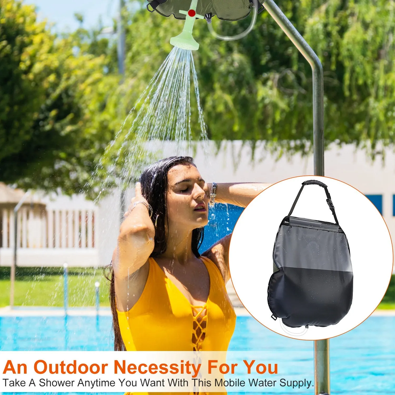 5Gal Solar Heating Camping Shower Bag