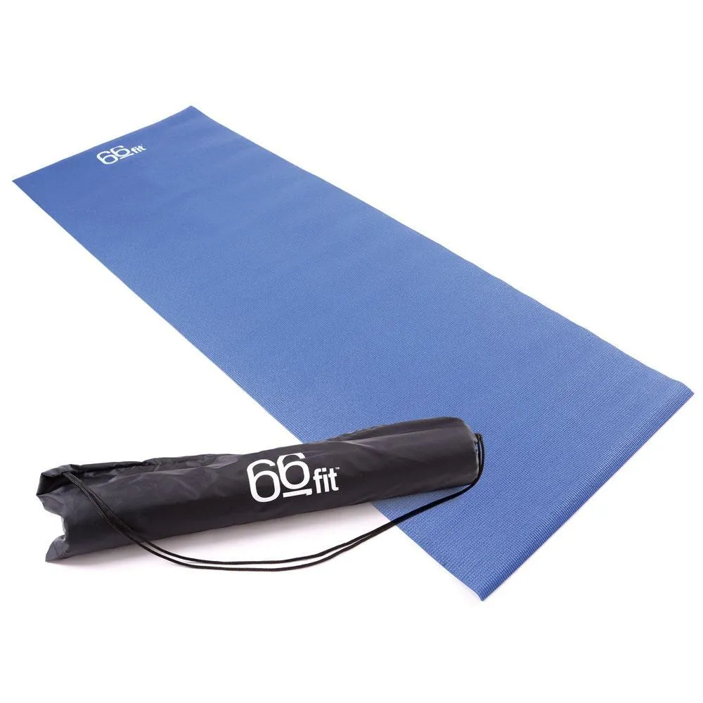 66fit Yoga Mat Plus  Blue - With Carry Bag