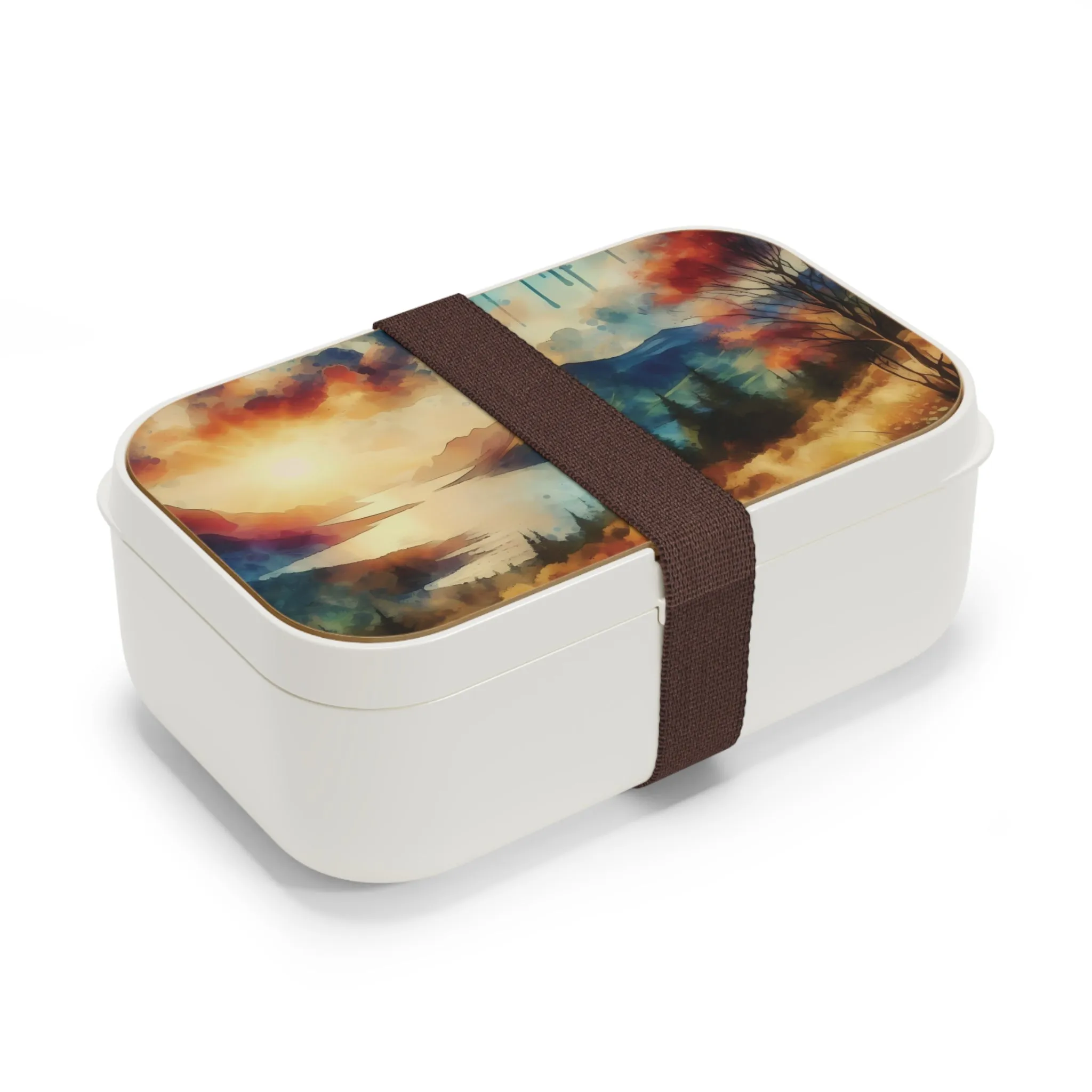 A nature landscape with a watercolor effect Bento Lunch Box