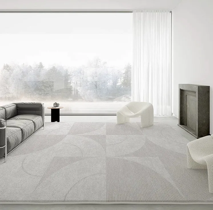 Abstract Contemporary Modern Rugs, Grey Modern Rugs for Living Room, Geometric Modern Rugs for Bedroom, Modern Rugs for Dining Room