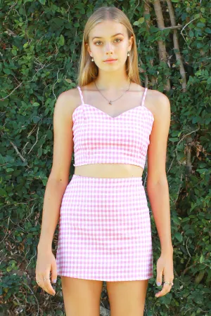 Adjustable Cami Top - Flannel Pink Checker