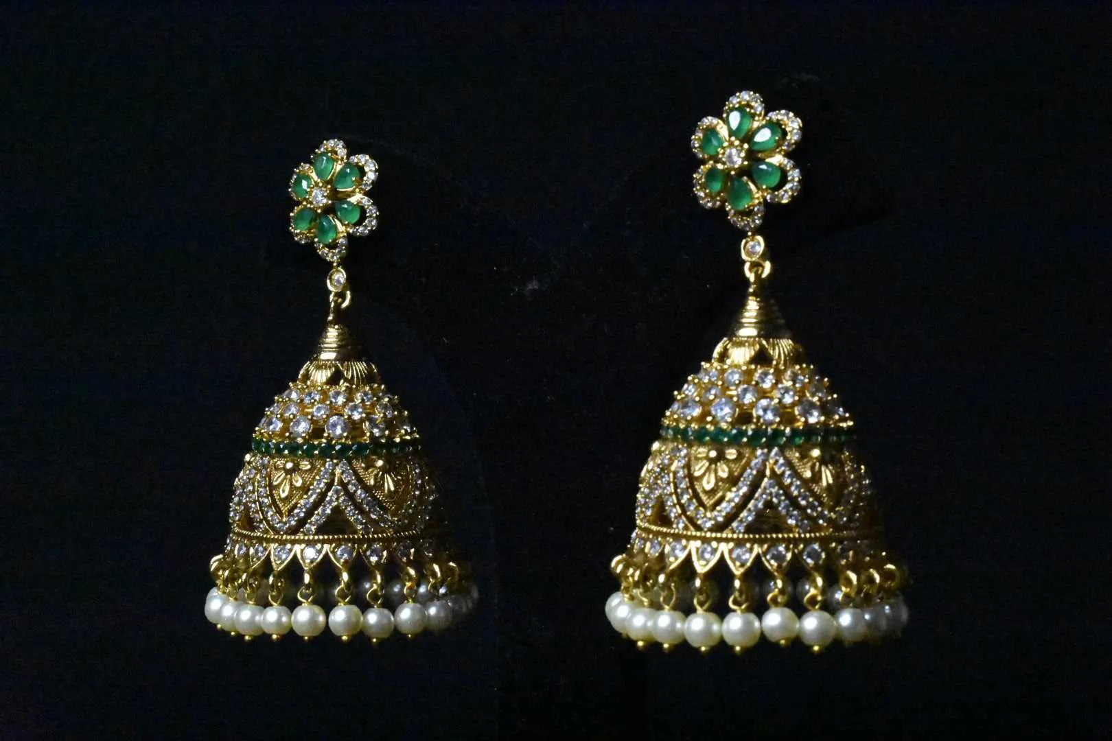 Antique Finished Jhumka Set