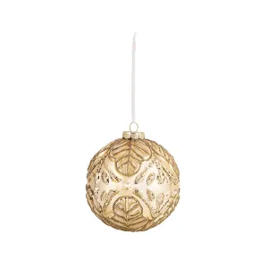 Antique Gold Embossed Orb Ornament