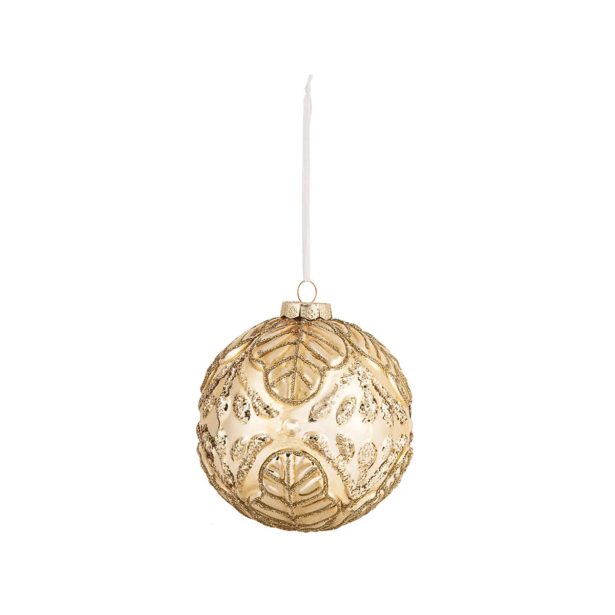 Antique Gold Embossed Orb Ornament