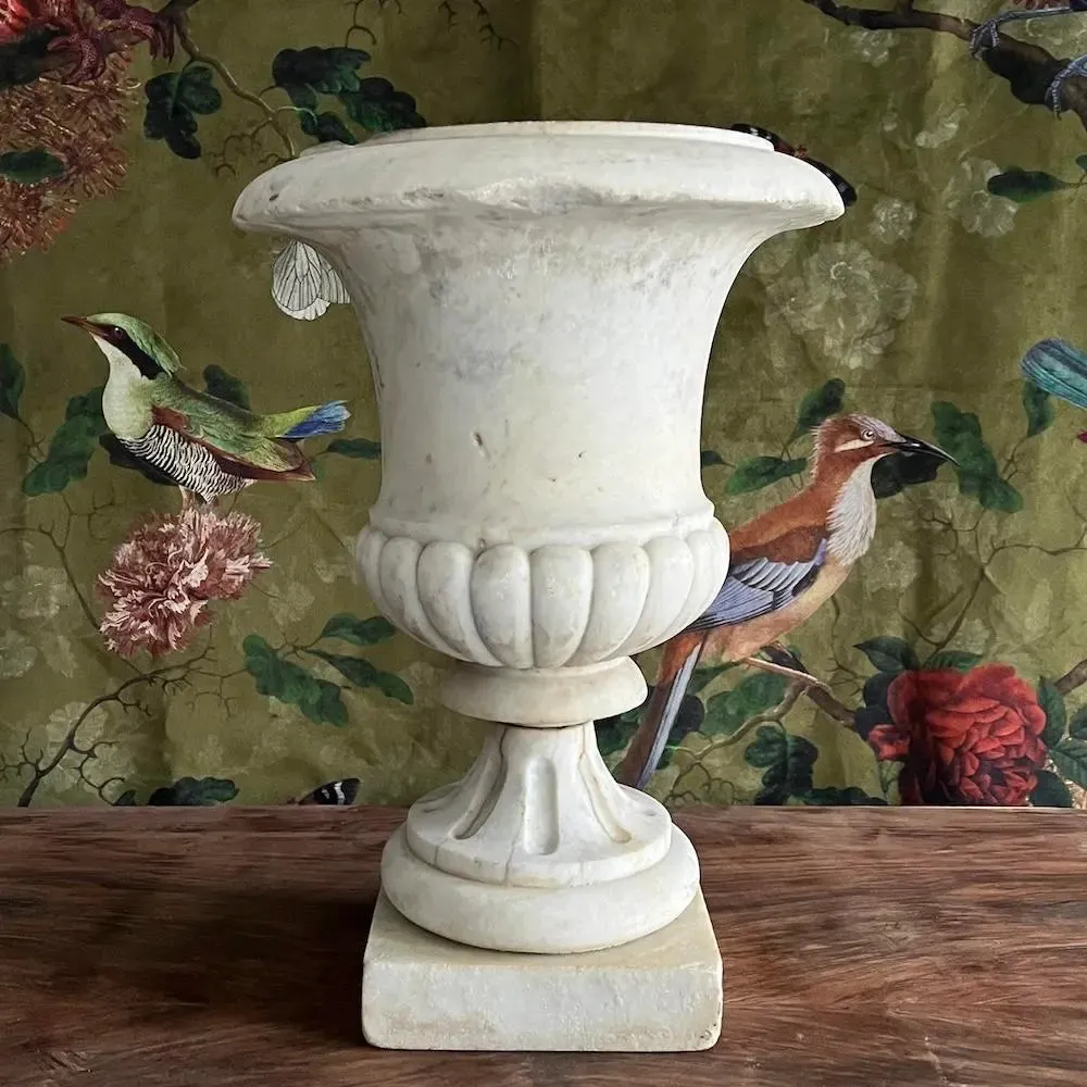 Antique Medici Urn Vase - 19th century original Carrara marble vase