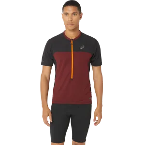 Asics Men&#x27;s Fujitrail Short Sleeve Top Antique Red/Performance Black | Buy Asics Men&#x27;s Fujitrail Short Sleeve Top Antique Red/Performance Black here | Outnorth