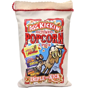 Ass Kickin' Microwave Popcorn 3 Pack