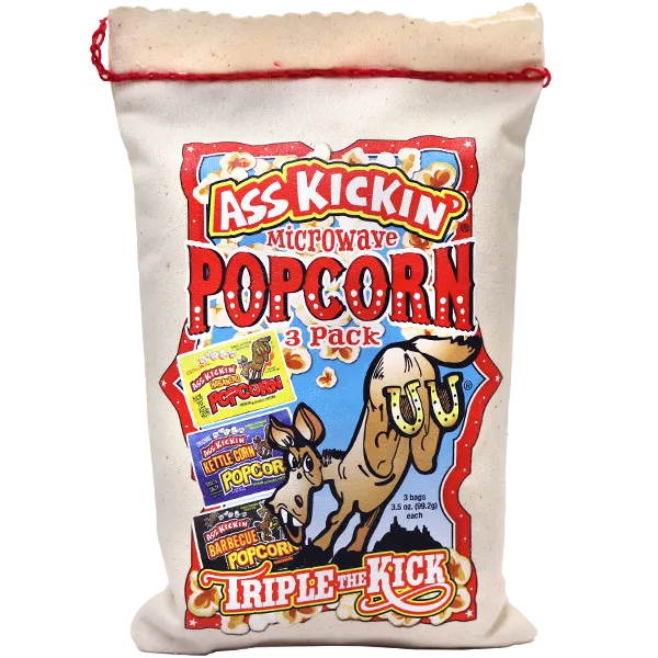 Ass Kickin' Microwave Popcorn 3 Pack