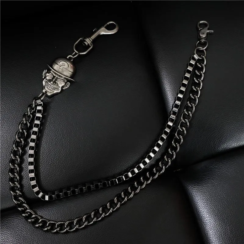 Badass Men's Black Wallet Chain Pants Chain Long Biker Wallet Chain For Men