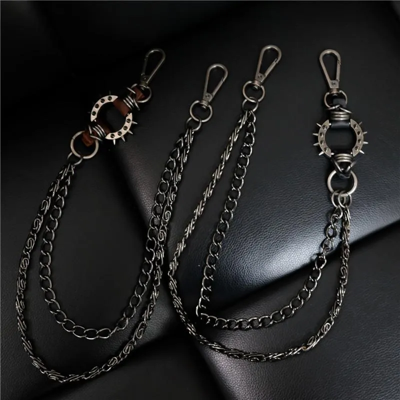 Badass Punk Mens Double Long Biker Wallet CHain Pants CHain Wallet Chain For Men