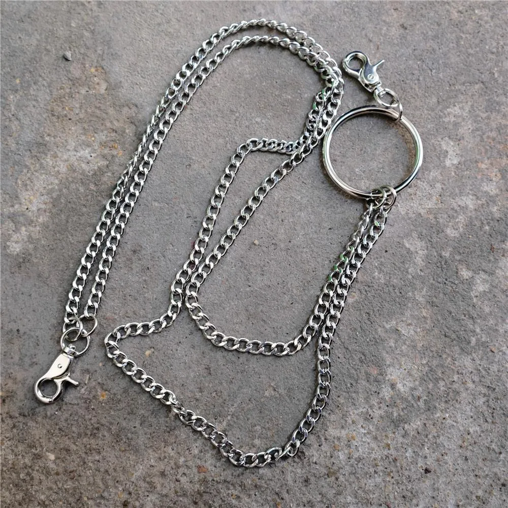 Badass Silver Double Womens Mens Thin Wallet Chain Pants Chain jeans chain jean chain For Men