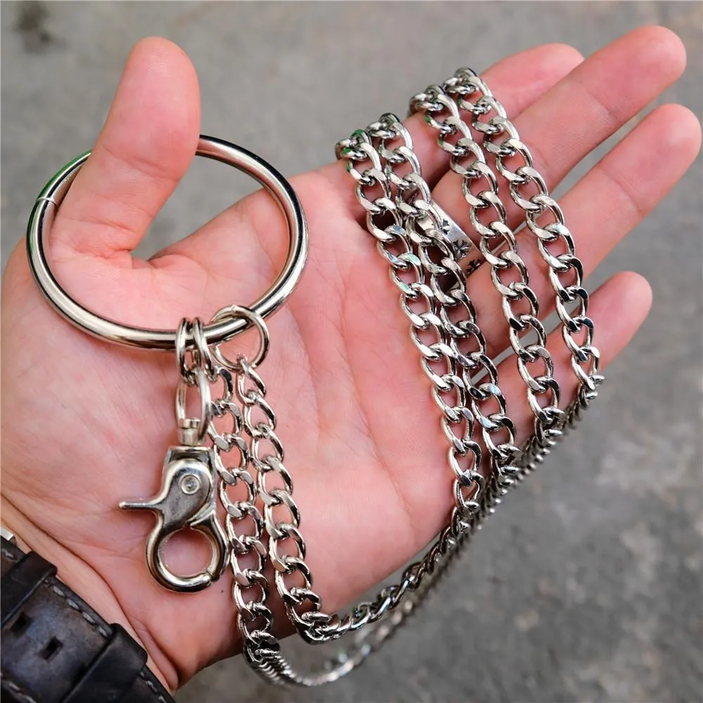 Badass Silver Double Womens Mens Thin Wallet Chain Pants Chain jeans chain jean chain For Men