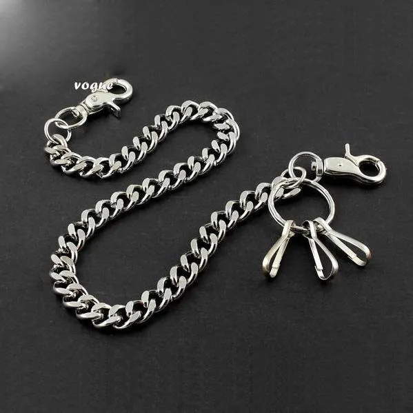 Badass SILVER STAINLESS STEEL MENS PANTS CHAIN WALLET CHAIN BIKER WALLET CHAIN FOR MEN