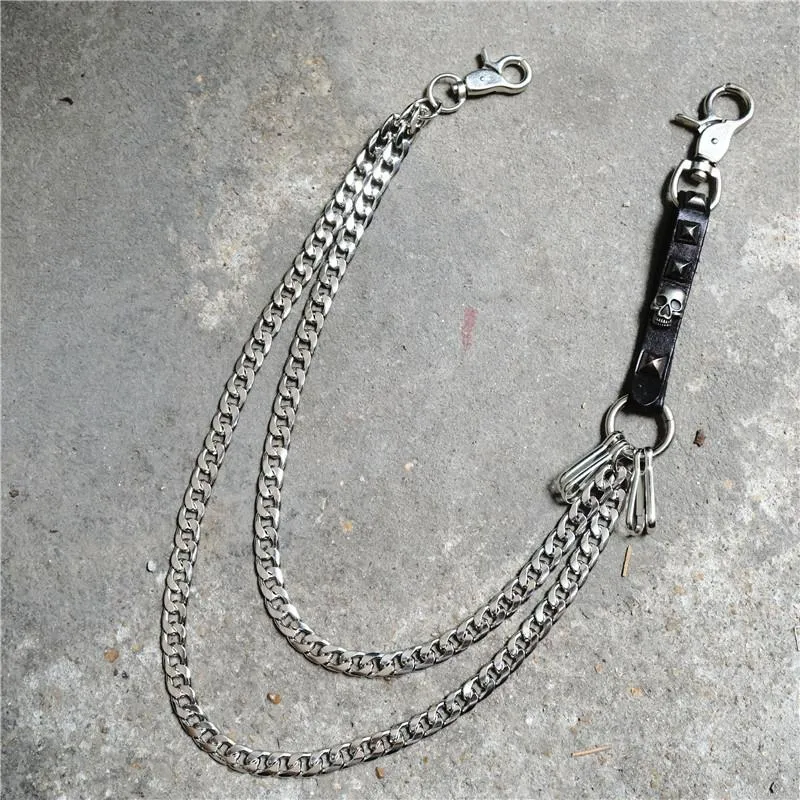 Badass Skull Wallet Chain Mens Two Layers Wallet Chain Pants Chain Trouser Chain