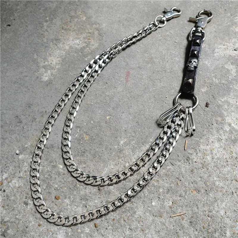 Badass Skull Wallet Chain Mens Two Layers Wallet Chain Pants Chain Trouser Chain