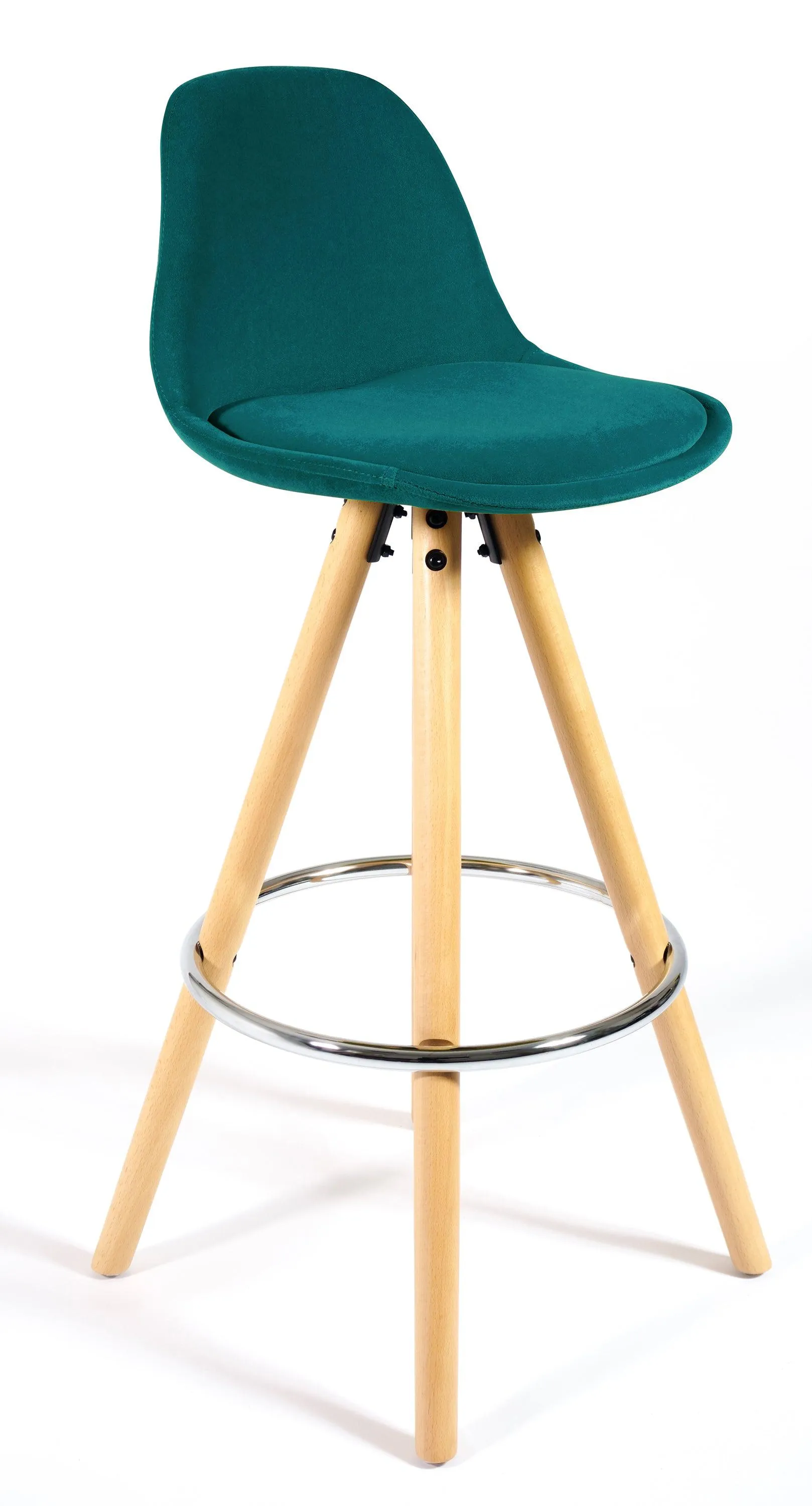 Barcelona Bar Stools Matte Velvet - Ocean Green