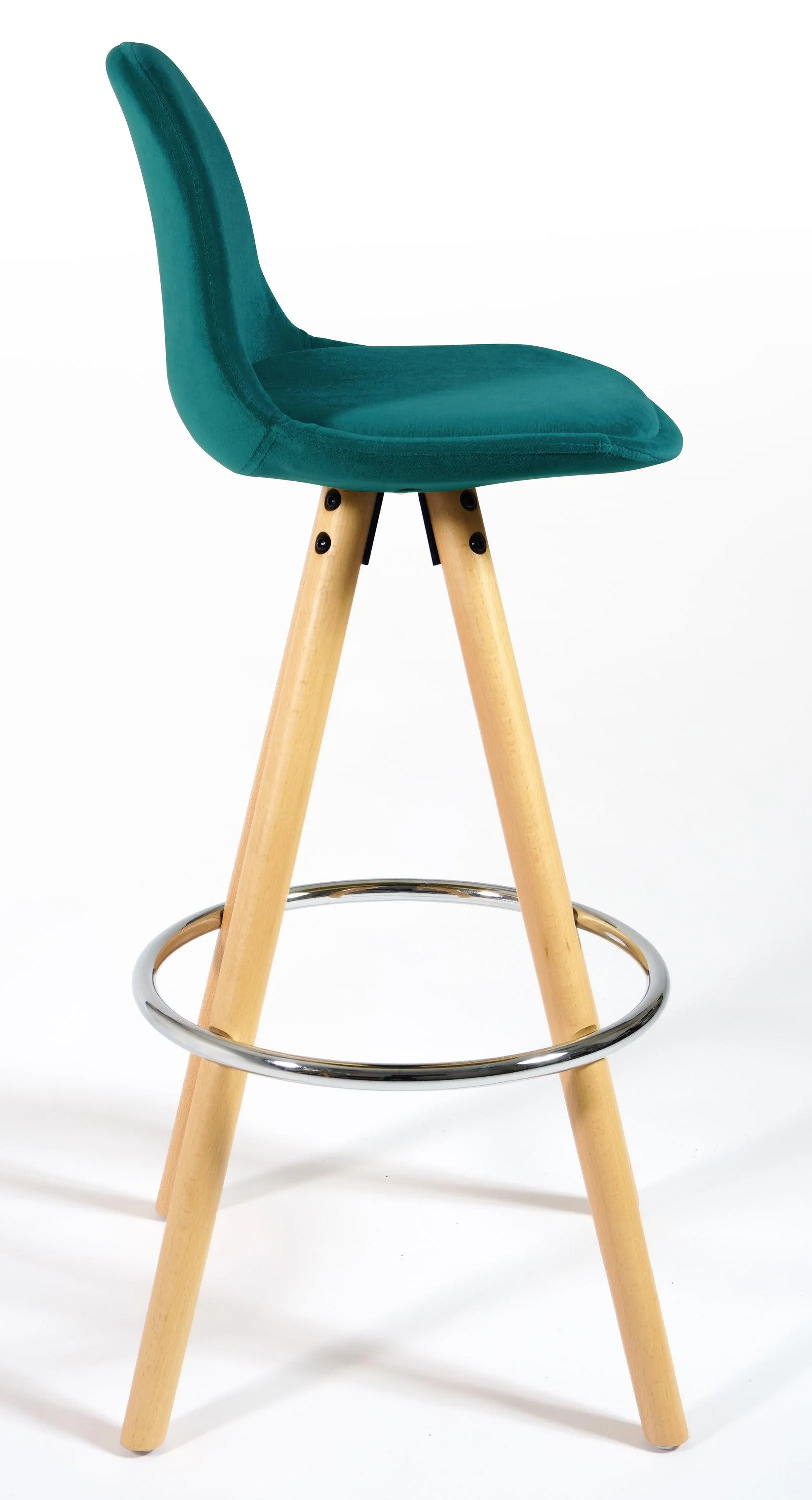 Barcelona Bar Stools Matte Velvet - Ocean Green