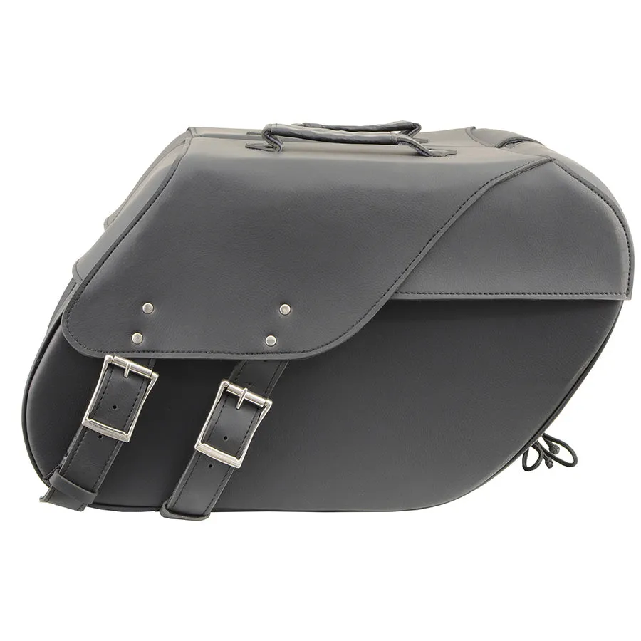 Black Large Zip-Off PVC Slanted Throw Over Saddlebags