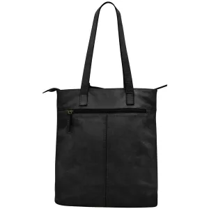 Black Leather Organizer Tote