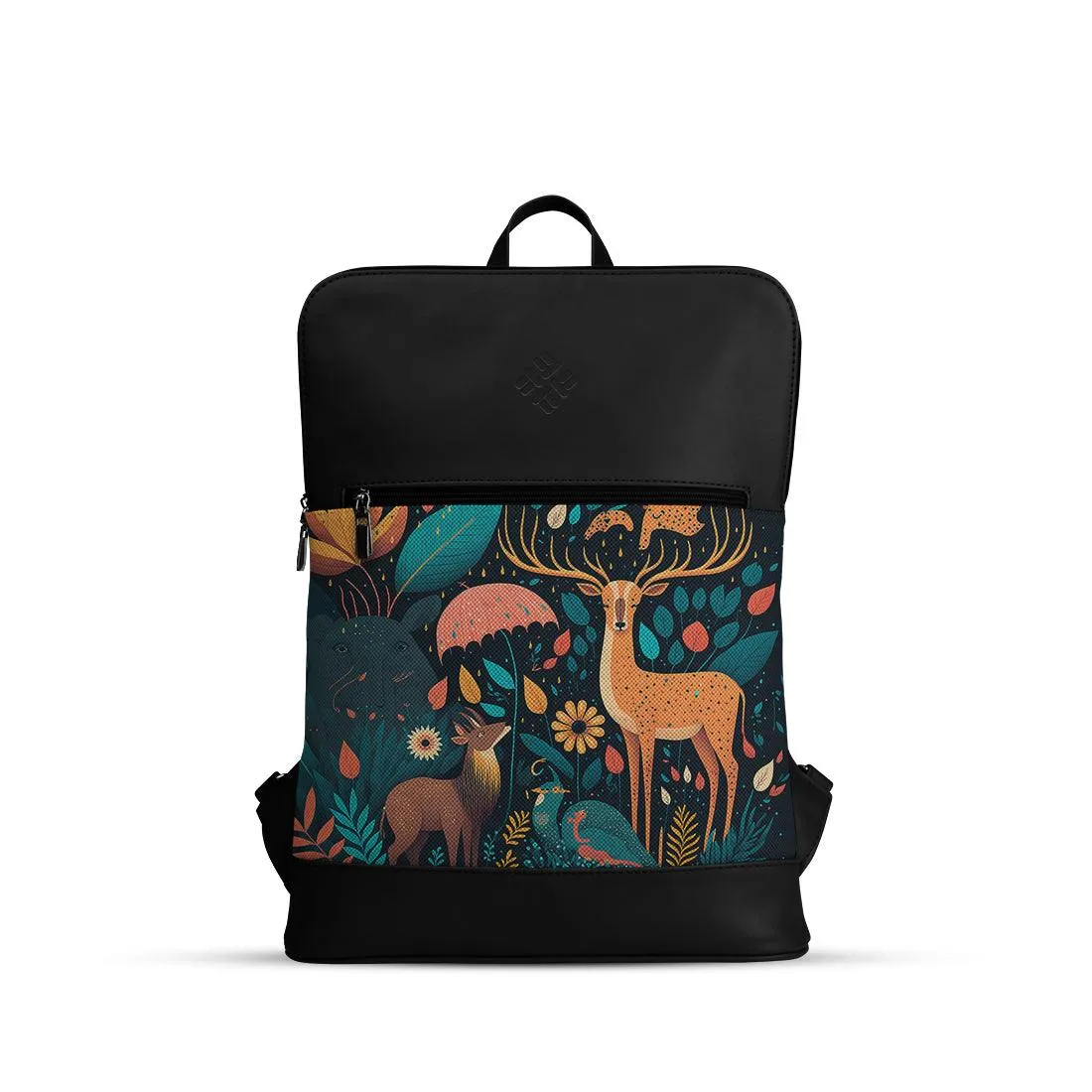 Black Orbit Laptop Backpack Forest Animals