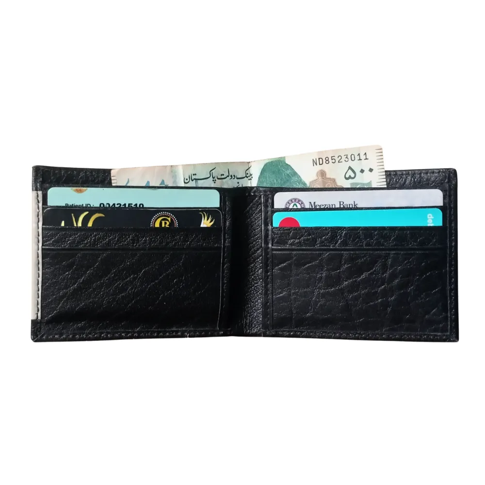 Black Slim Leather Wallet for Men