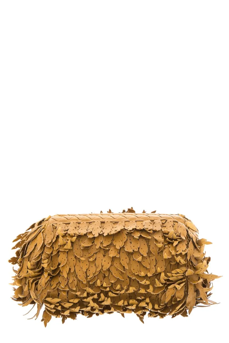 Bottega Veneta Mustard Leaf Effect Leather Clutch