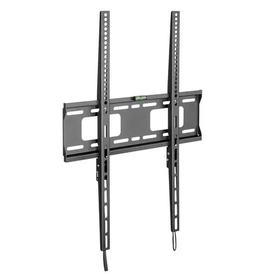 BRATECK 37-75" Fixed Portrait Lockable Signage TV Wall Mount. Heavey Duty Supports up to 75Kgs, Includes Hook-on Bubble Level, Max VESA 400x600. Anti-Theft Locking Hole. Matte Black Colour