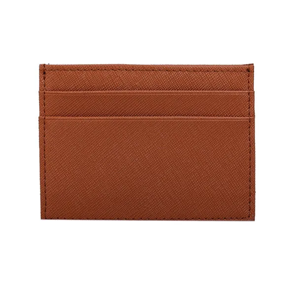 Brown Grained Leather Card Holder 棕色真牛皮信用卡套 (CH19006a)