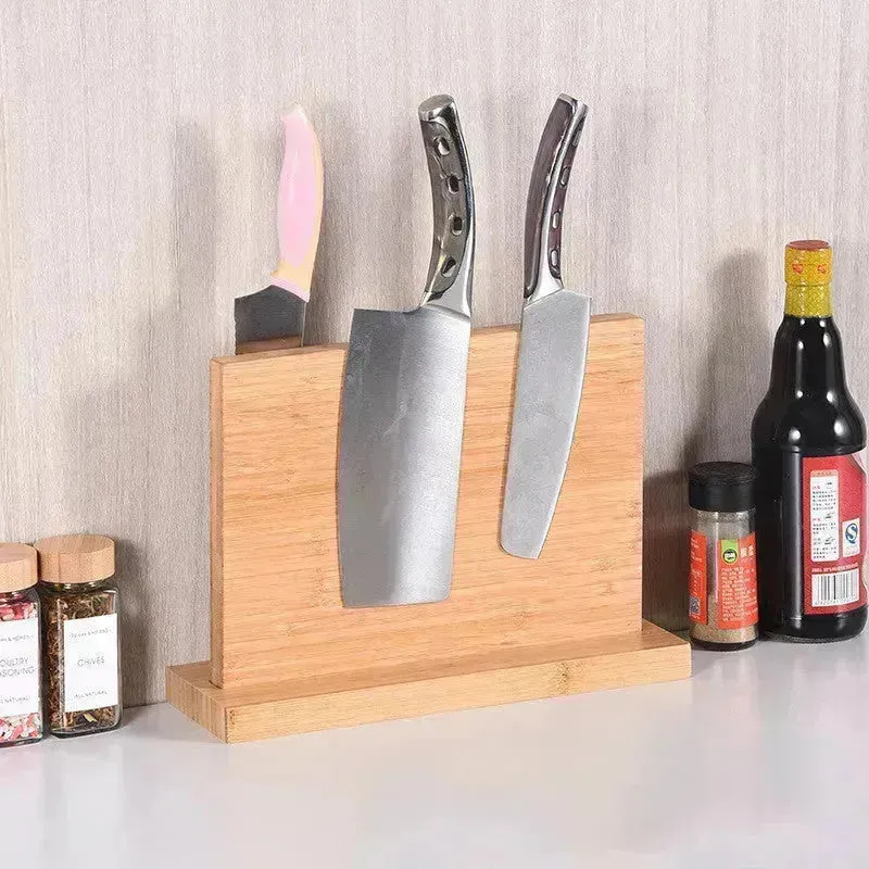 Buy Wall Mounted Wooden Block Magnetic Knife Holder Rack