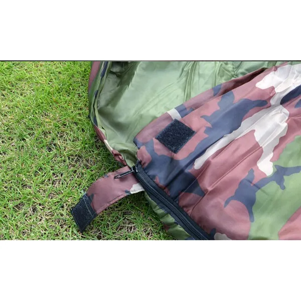 Camping sleeping bag  envelope style camouflage