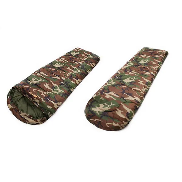 Camping sleeping bag  envelope style camouflage