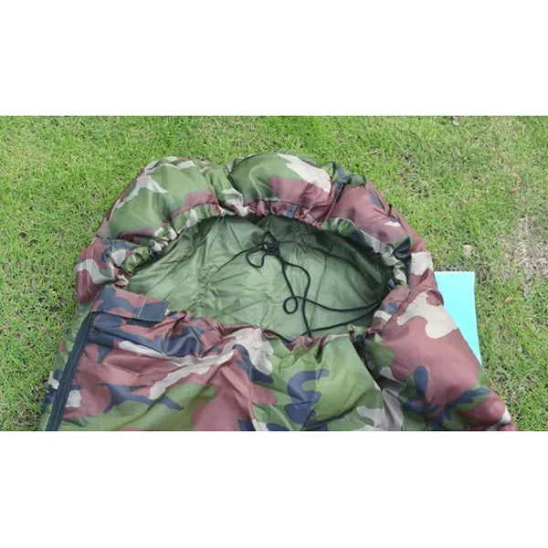 Camping sleeping bag  envelope style camouflage