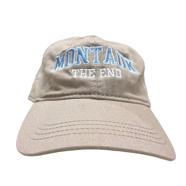 Cap America Montauk The End Embroidered Adjustable Twill Hat in Khaki