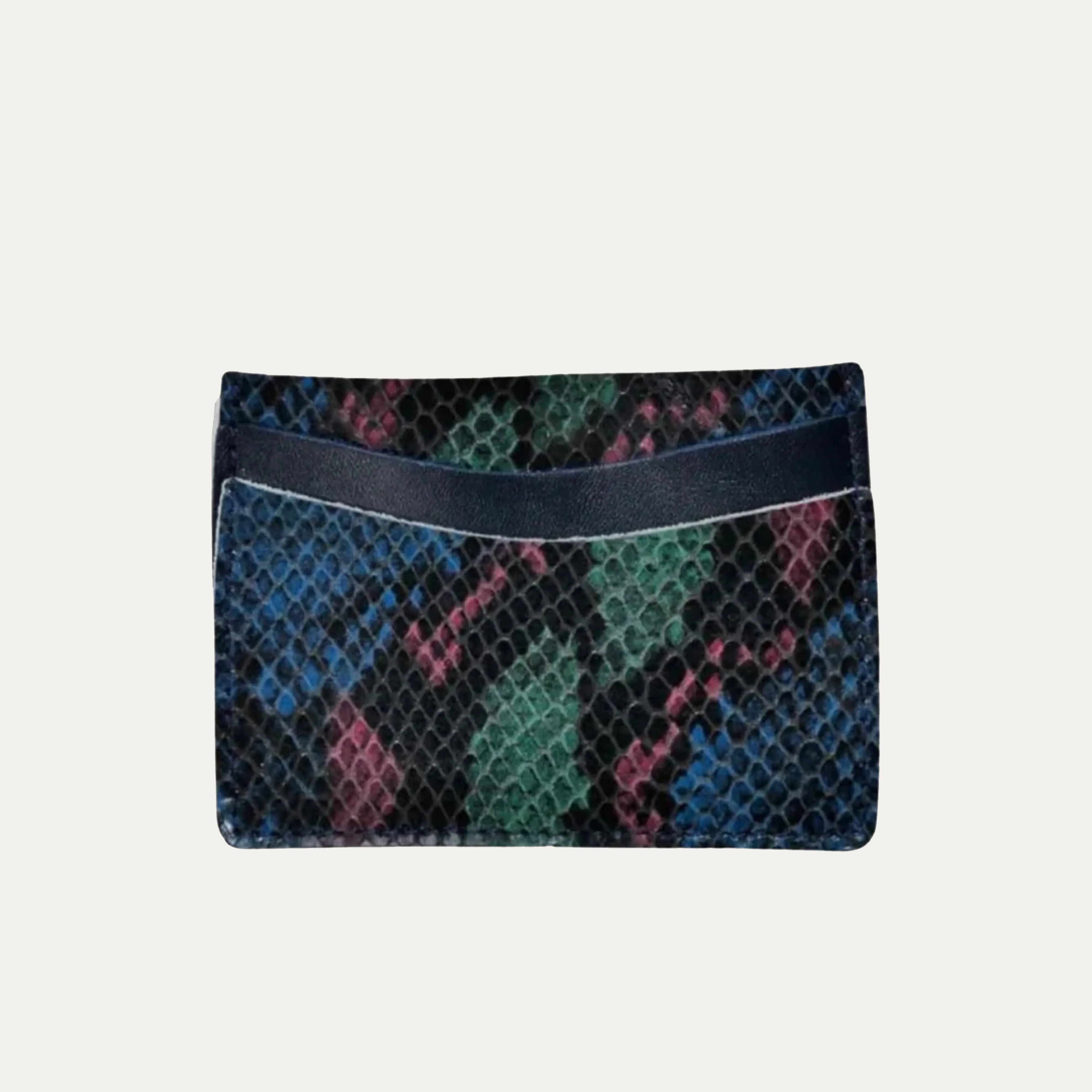 Card Holder | Blue Rainbow Snake Print