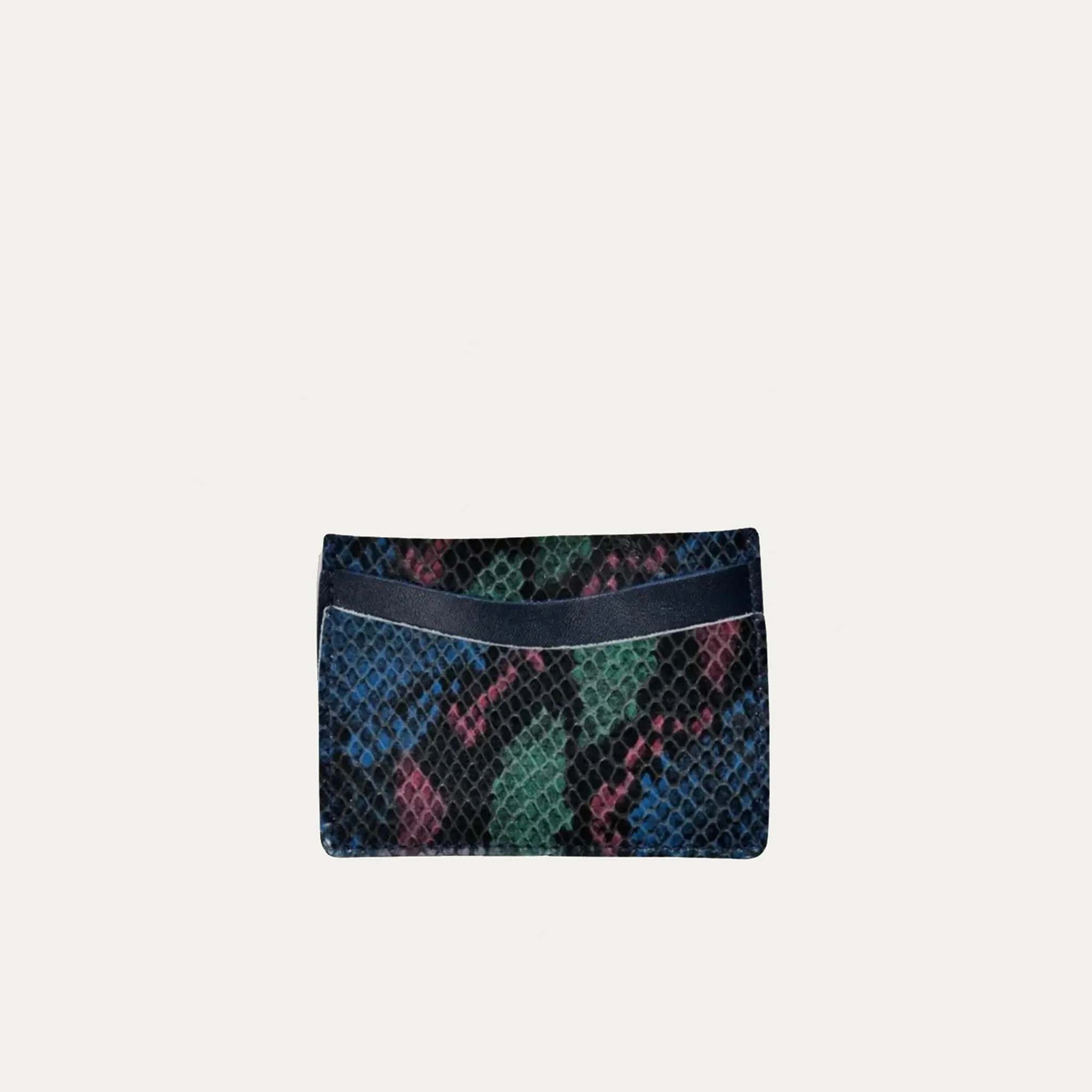 Card Holder | Blue Rainbow Snake Print