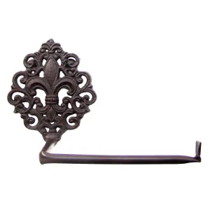 Cast Iron Fleur De Lis Bath Toilet Paper Roll Holder