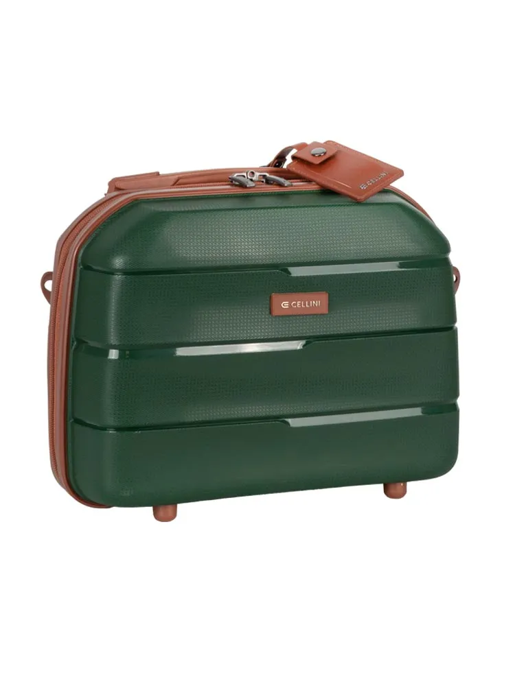 Cellini Spinn Beauty Case | Green/Tan