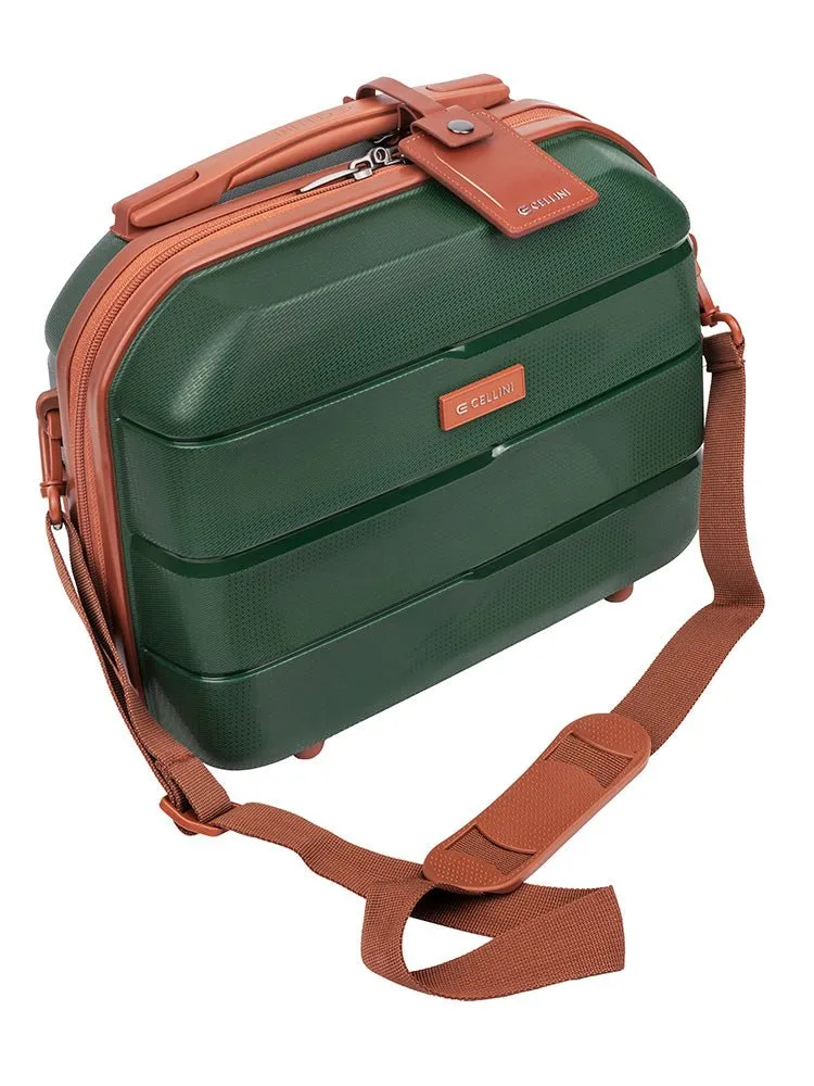 Cellini Spinn Beauty Case | Green/Tan